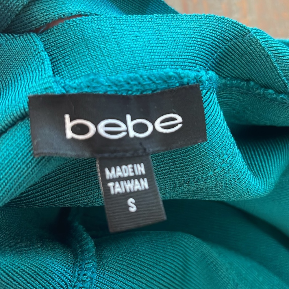 Bebe Teal Strappy Bandage Mini Dress